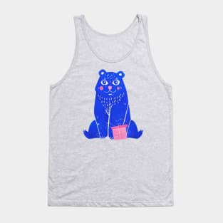 Blue Christmas Bear Tank Top